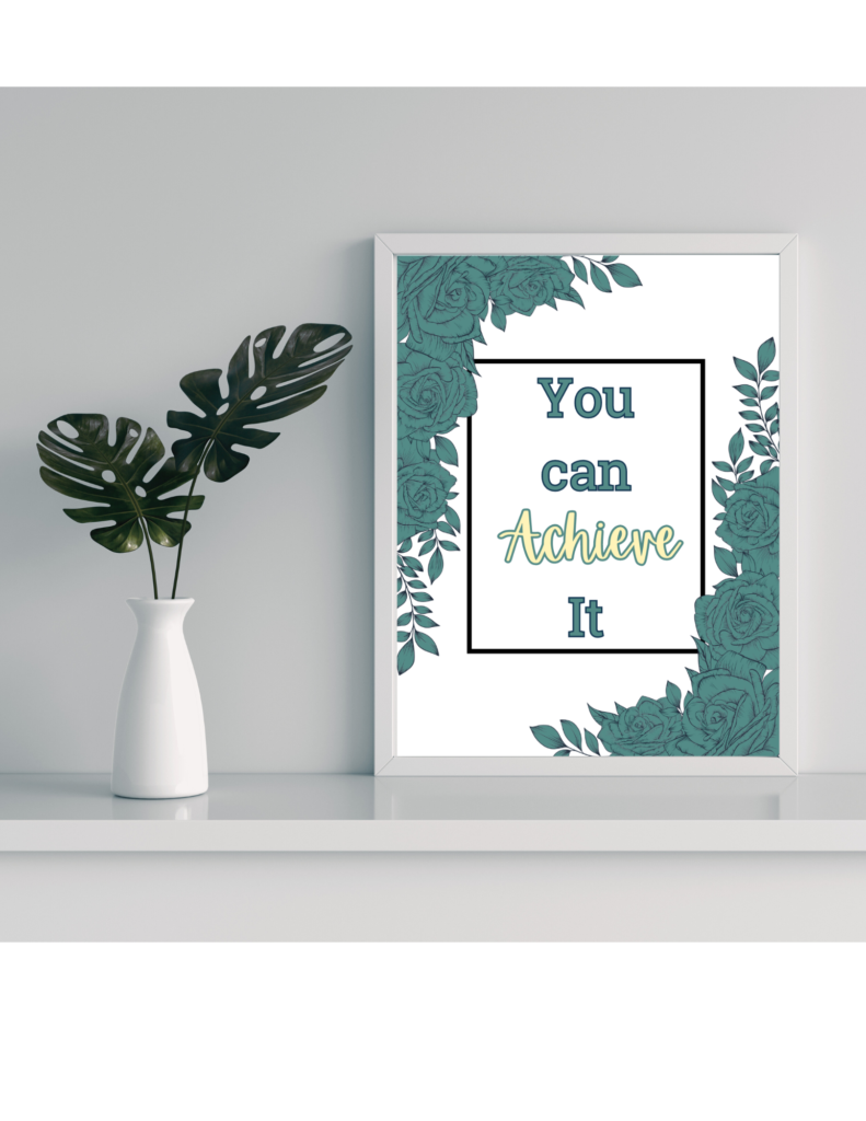 desk with printable quote coloring pages for adults wall art