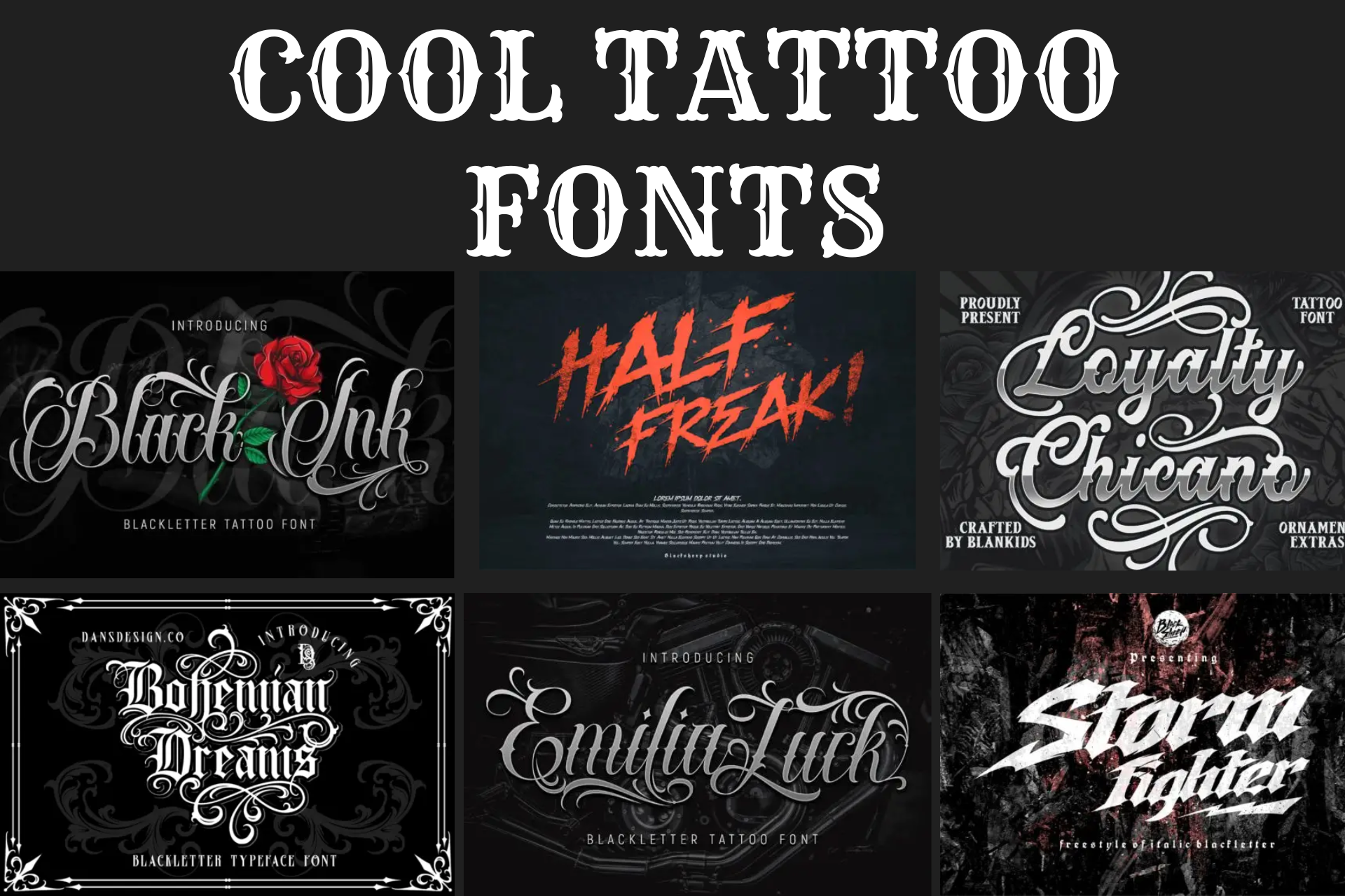 15 Cool Tattoo Fonts For Your Vintage Design Projects