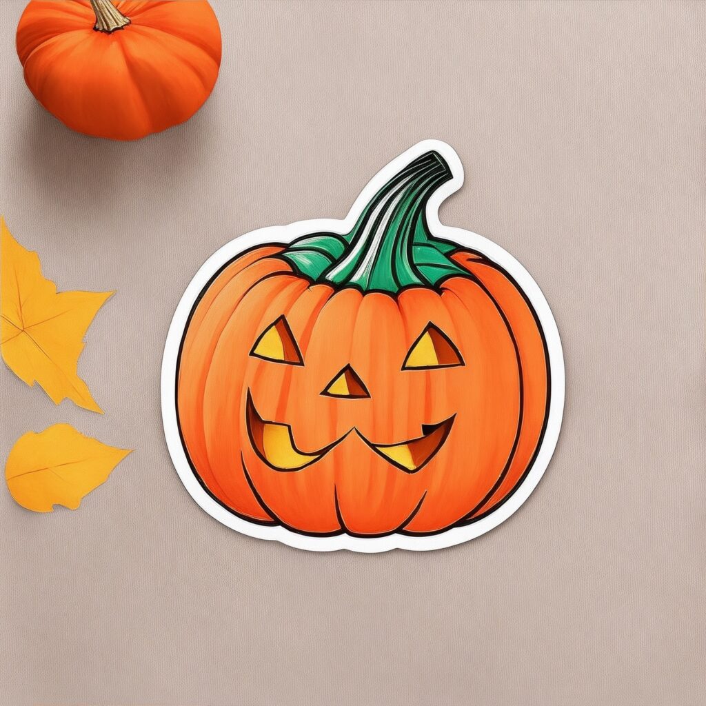 halloween pumpkin print on demand stickers for etsy