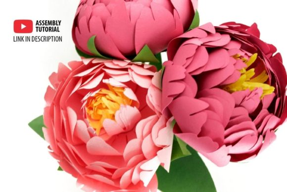 peony Rolled flower SVG templates