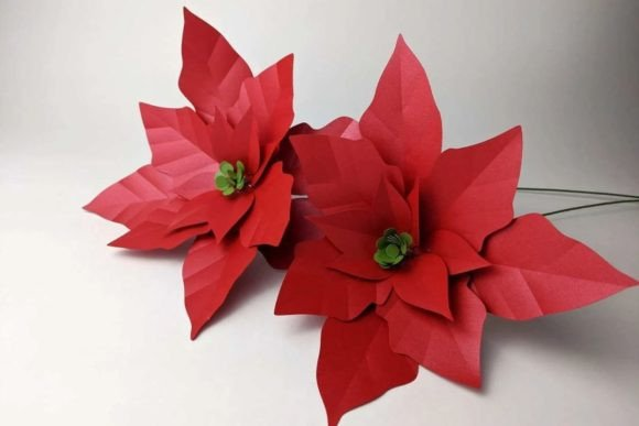 Poinsettia Rolled flower SVG templates