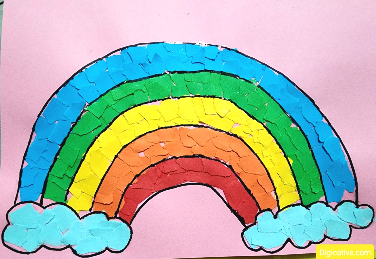 How To Make Torn Paper Rainbow Craft?