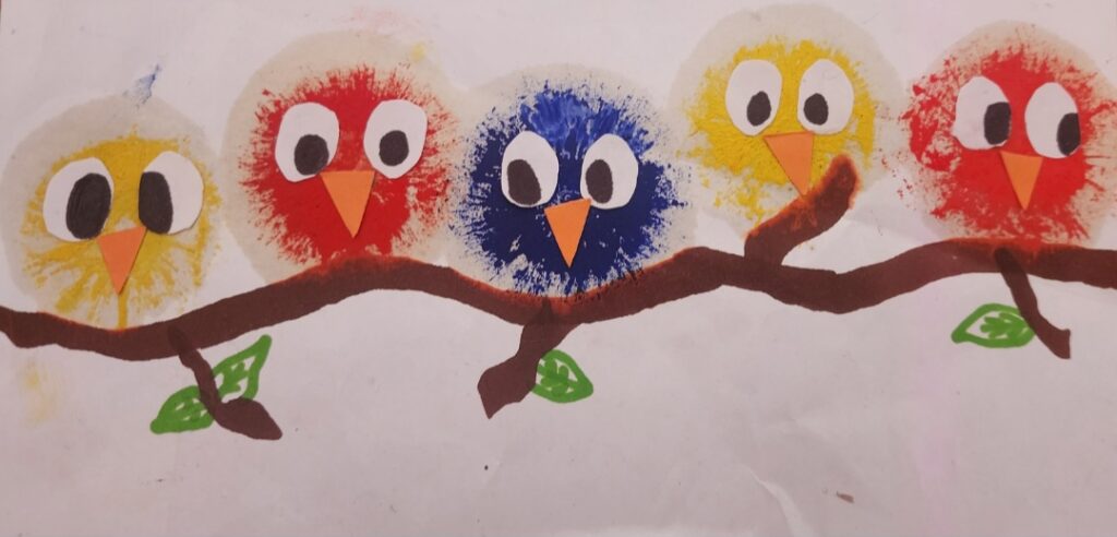 Straw Painted Birds