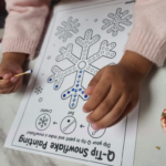 Q-tip snowflake painting activity for Kids